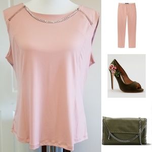 🆕️⬇️Carmen Marc Valvo Chain Zipper Sleeveless Top